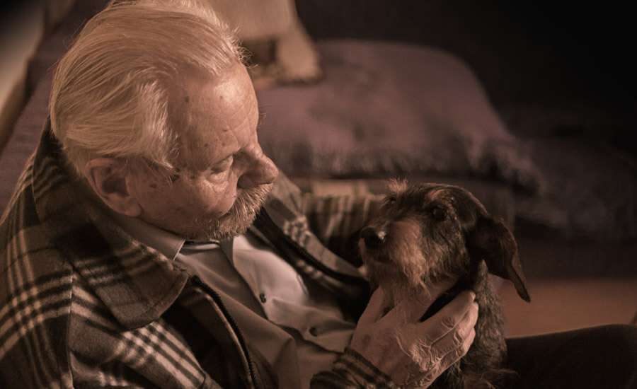 old man with dog