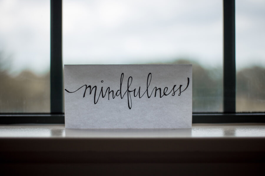 mindfulness written on paper