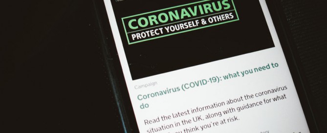 COVID-19 alerts on mobile phone