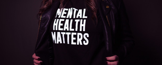 woman wearing mental health t-shirt